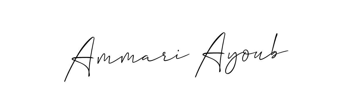 How to make Ammari Ayoub name signature. Use Allison_Script style for creating short signs online. This is the latest handwritten sign. Ammari Ayoub signature style 2 images and pictures png