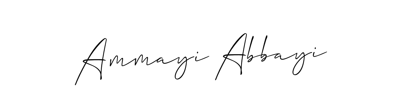 How to make Ammayi Abbayi name signature. Use Allison_Script style for creating short signs online. This is the latest handwritten sign. Ammayi Abbayi signature style 2 images and pictures png