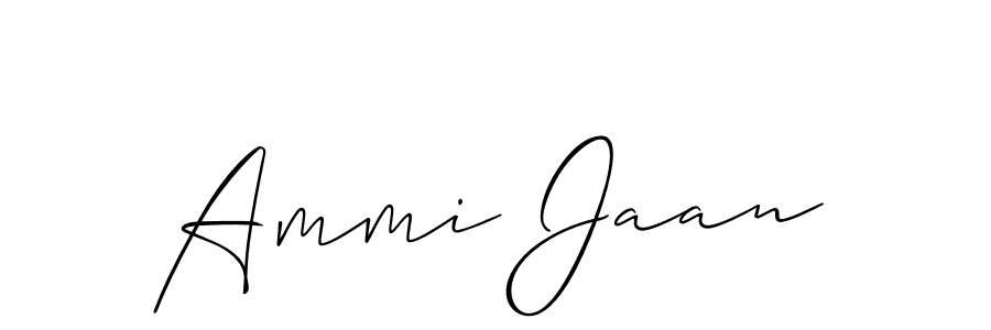 Create a beautiful signature design for name Ammi Jaan. With this signature (Allison_Script) fonts, you can make a handwritten signature for free. Ammi Jaan signature style 2 images and pictures png