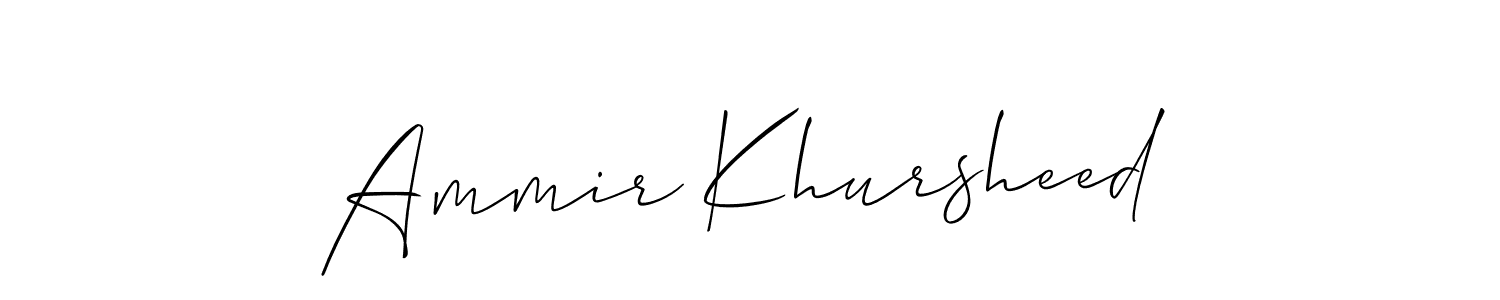Create a beautiful signature design for name Ammir Khursheed. With this signature (Allison_Script) fonts, you can make a handwritten signature for free. Ammir Khursheed signature style 2 images and pictures png