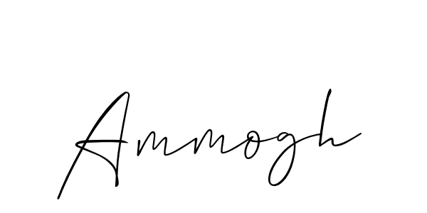 Use a signature maker to create a handwritten signature online. With this signature software, you can design (Allison_Script) your own signature for name Ammogh. Ammogh signature style 2 images and pictures png