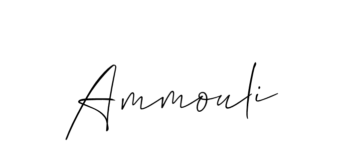 Use a signature maker to create a handwritten signature online. With this signature software, you can design (Allison_Script) your own signature for name Ammouli. Ammouli signature style 2 images and pictures png