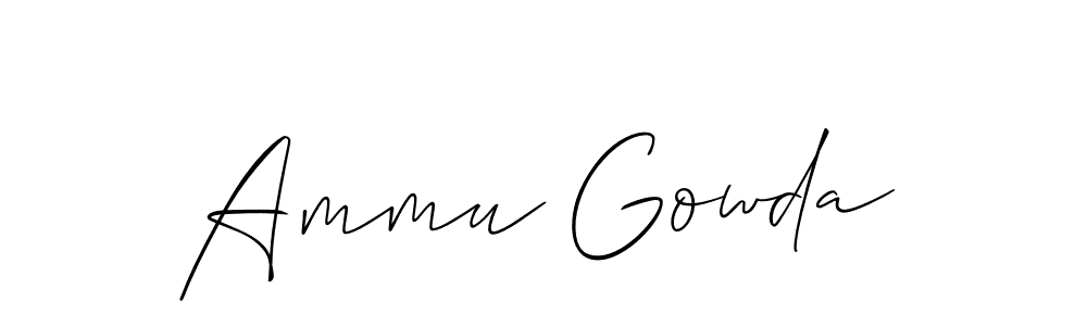 It looks lik you need a new signature style for name Ammu Gowda. Design unique handwritten (Allison_Script) signature with our free signature maker in just a few clicks. Ammu Gowda signature style 2 images and pictures png