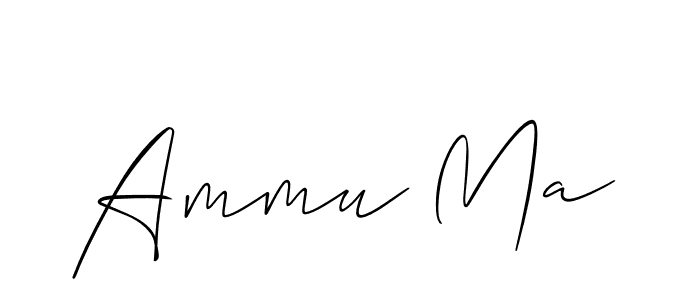 Also we have Ammu Ma name is the best signature style. Create professional handwritten signature collection using Allison_Script autograph style. Ammu Ma signature style 2 images and pictures png