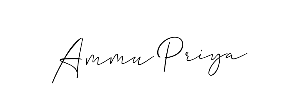How to make Ammu Priya signature? Allison_Script is a professional autograph style. Create handwritten signature for Ammu Priya name. Ammu Priya signature style 2 images and pictures png