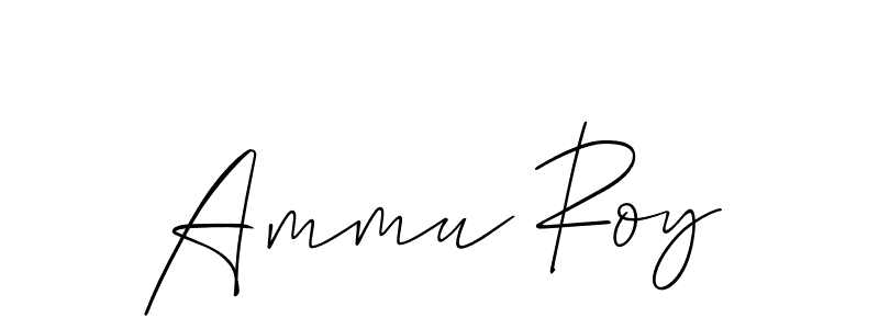 if you are searching for the best signature style for your name Ammu Roy. so please give up your signature search. here we have designed multiple signature styles  using Allison_Script. Ammu Roy signature style 2 images and pictures png