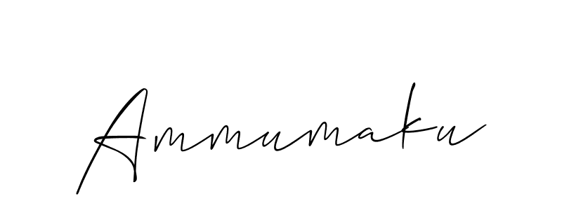 Design your own signature with our free online signature maker. With this signature software, you can create a handwritten (Allison_Script) signature for name Ammumaku. Ammumaku signature style 2 images and pictures png