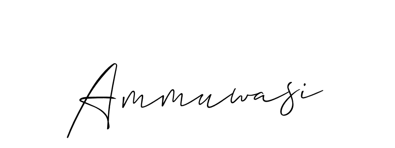Use a signature maker to create a handwritten signature online. With this signature software, you can design (Allison_Script) your own signature for name Ammuwasi. Ammuwasi signature style 2 images and pictures png