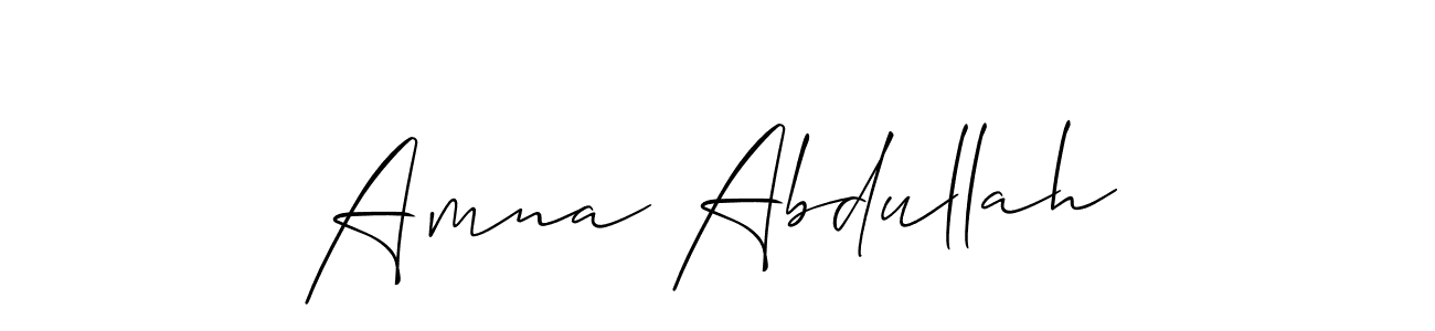 Design your own signature with our free online signature maker. With this signature software, you can create a handwritten (Allison_Script) signature for name Amna Abdullah. Amna Abdullah signature style 2 images and pictures png