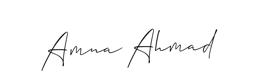 Also we have Amna Ahmad name is the best signature style. Create professional handwritten signature collection using Allison_Script autograph style. Amna Ahmad signature style 2 images and pictures png