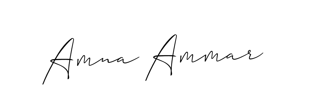 Make a beautiful signature design for name Amna Ammar. With this signature (Allison_Script) style, you can create a handwritten signature for free. Amna Ammar signature style 2 images and pictures png