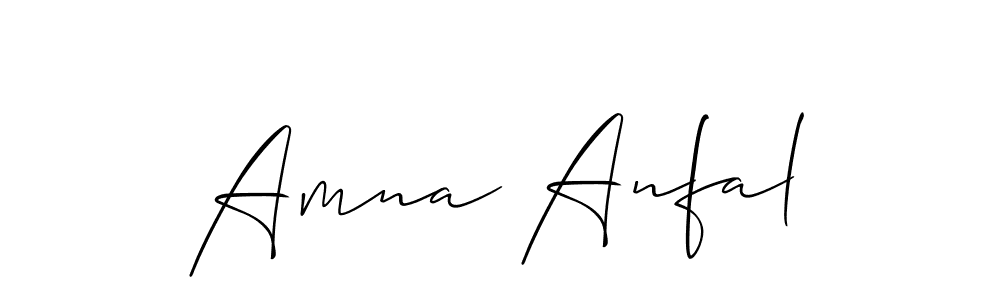 Make a beautiful signature design for name Amna Anfal. With this signature (Allison_Script) style, you can create a handwritten signature for free. Amna Anfal signature style 2 images and pictures png