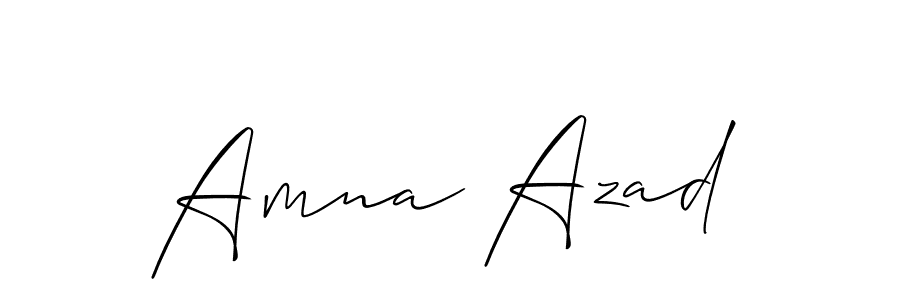 Create a beautiful signature design for name Amna Azad. With this signature (Allison_Script) fonts, you can make a handwritten signature for free. Amna Azad signature style 2 images and pictures png