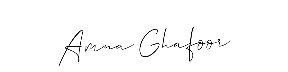 Make a short Amna Ghafoor signature style. Manage your documents anywhere anytime using Allison_Script. Create and add eSignatures, submit forms, share and send files easily. Amna Ghafoor signature style 2 images and pictures png