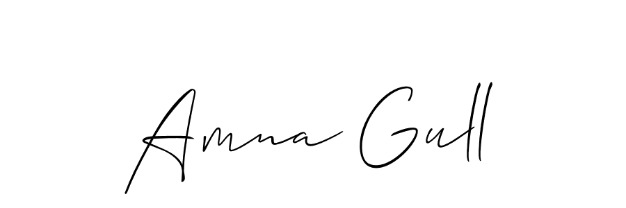 How to make Amna Gull signature? Allison_Script is a professional autograph style. Create handwritten signature for Amna Gull name. Amna Gull signature style 2 images and pictures png