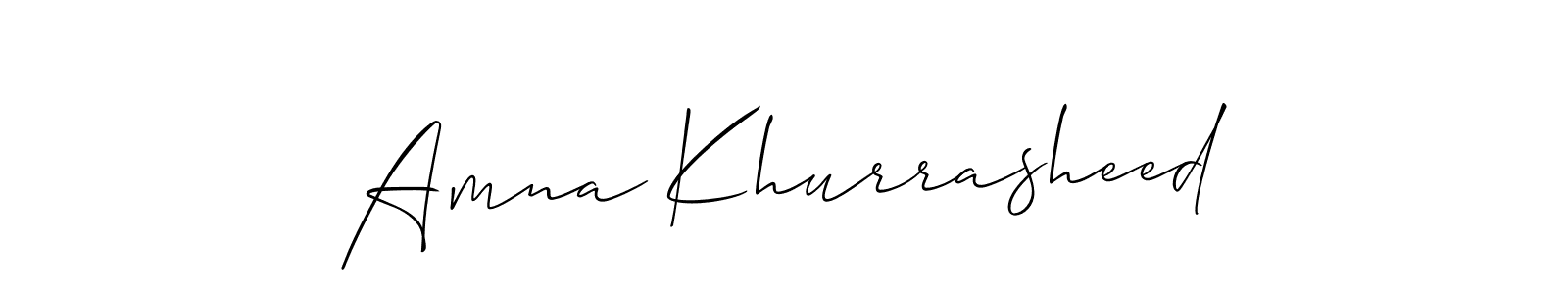 Use a signature maker to create a handwritten signature online. With this signature software, you can design (Allison_Script) your own signature for name Amna Khurrasheed. Amna Khurrasheed signature style 2 images and pictures png