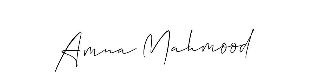 Amna Mahmood stylish signature style. Best Handwritten Sign (Allison_Script) for my name. Handwritten Signature Collection Ideas for my name Amna Mahmood. Amna Mahmood signature style 2 images and pictures png