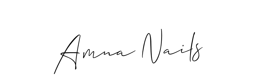 Similarly Allison_Script is the best handwritten signature design. Signature creator online .You can use it as an online autograph creator for name Amna Nails. Amna Nails signature style 2 images and pictures png