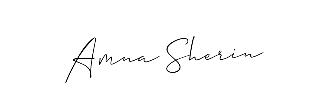 Design your own signature with our free online signature maker. With this signature software, you can create a handwritten (Allison_Script) signature for name Amna Sherin. Amna Sherin signature style 2 images and pictures png
