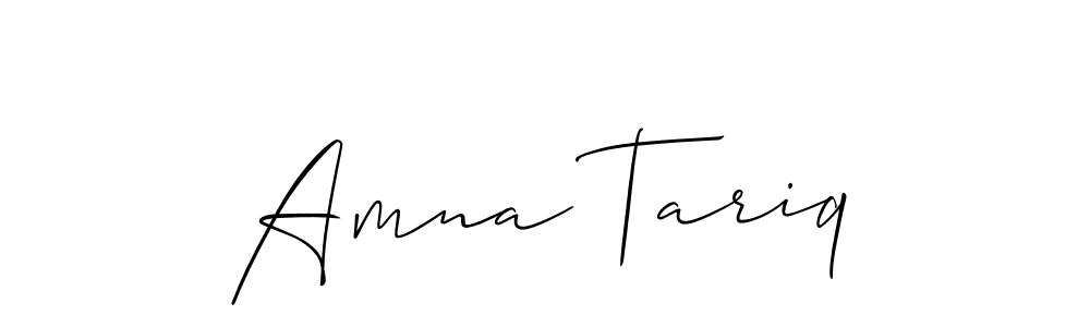 Use a signature maker to create a handwritten signature online. With this signature software, you can design (Allison_Script) your own signature for name Amna Tariq. Amna Tariq signature style 2 images and pictures png