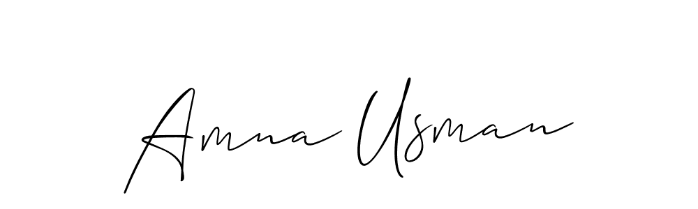 Amna Usman stylish signature style. Best Handwritten Sign (Allison_Script) for my name. Handwritten Signature Collection Ideas for my name Amna Usman. Amna Usman signature style 2 images and pictures png