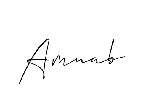 Amnab stylish signature style. Best Handwritten Sign (Allison_Script) for my name. Handwritten Signature Collection Ideas for my name Amnab. Amnab signature style 2 images and pictures png