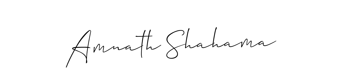 Use a signature maker to create a handwritten signature online. With this signature software, you can design (Allison_Script) your own signature for name Amnath Shahama. Amnath Shahama signature style 2 images and pictures png