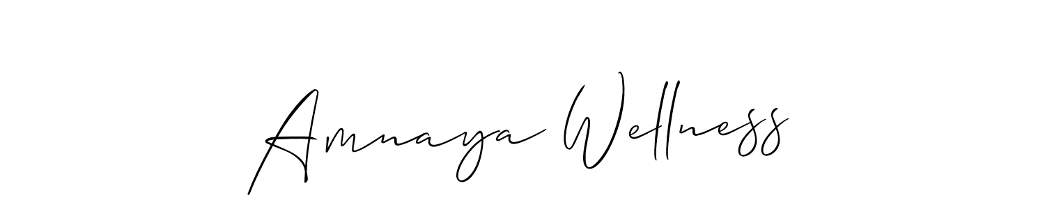 Amnaya Wellness stylish signature style. Best Handwritten Sign (Allison_Script) for my name. Handwritten Signature Collection Ideas for my name Amnaya Wellness. Amnaya Wellness signature style 2 images and pictures png