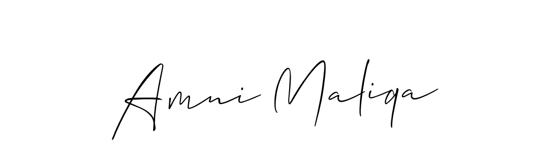 Similarly Allison_Script is the best handwritten signature design. Signature creator online .You can use it as an online autograph creator for name Amni Maliqa. Amni Maliqa signature style 2 images and pictures png