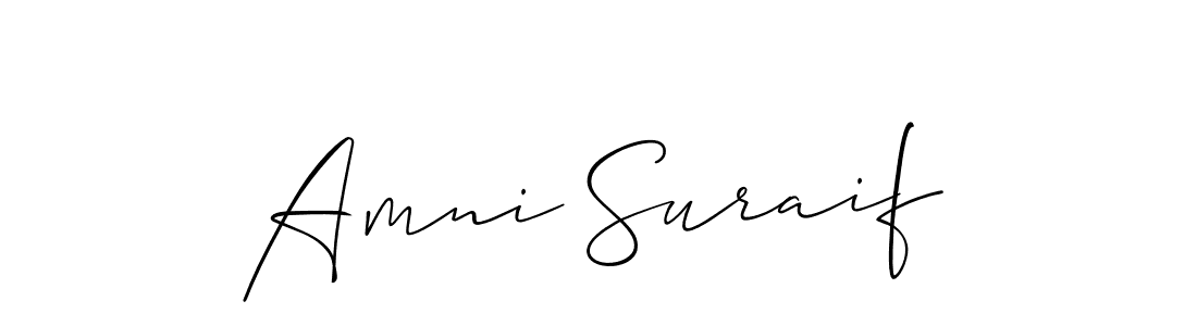 Create a beautiful signature design for name Amni Suraif. With this signature (Allison_Script) fonts, you can make a handwritten signature for free. Amni Suraif signature style 2 images and pictures png