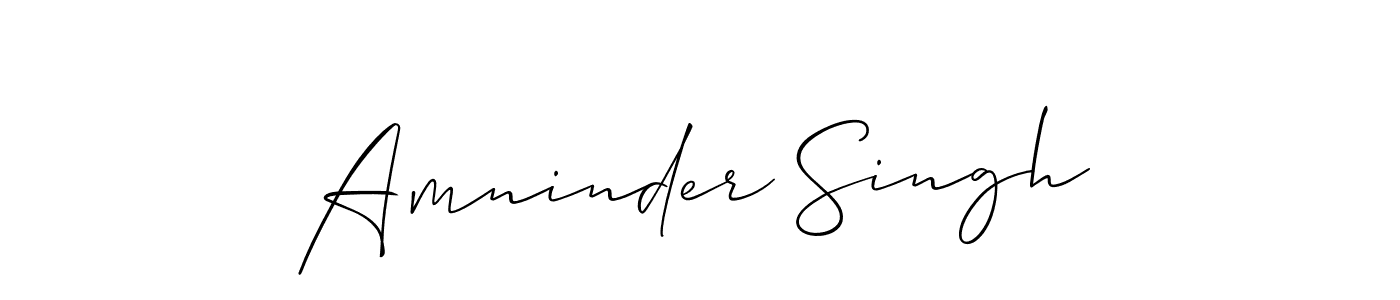 Create a beautiful signature design for name Amninder Singh. With this signature (Allison_Script) fonts, you can make a handwritten signature for free. Amninder Singh signature style 2 images and pictures png