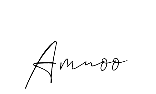 The best way (Allison_Script) to make a short signature is to pick only two or three words in your name. The name Amnoo include a total of six letters. For converting this name. Amnoo signature style 2 images and pictures png