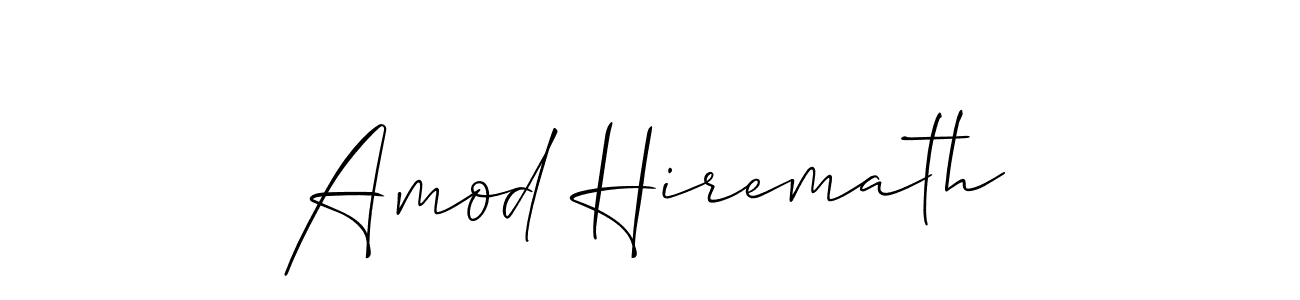 The best way (Allison_Script) to make a short signature is to pick only two or three words in your name. The name Amod Hiremath include a total of six letters. For converting this name. Amod Hiremath signature style 2 images and pictures png