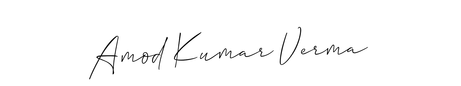 Use a signature maker to create a handwritten signature online. With this signature software, you can design (Allison_Script) your own signature for name Amod Kumar Verma. Amod Kumar Verma signature style 2 images and pictures png