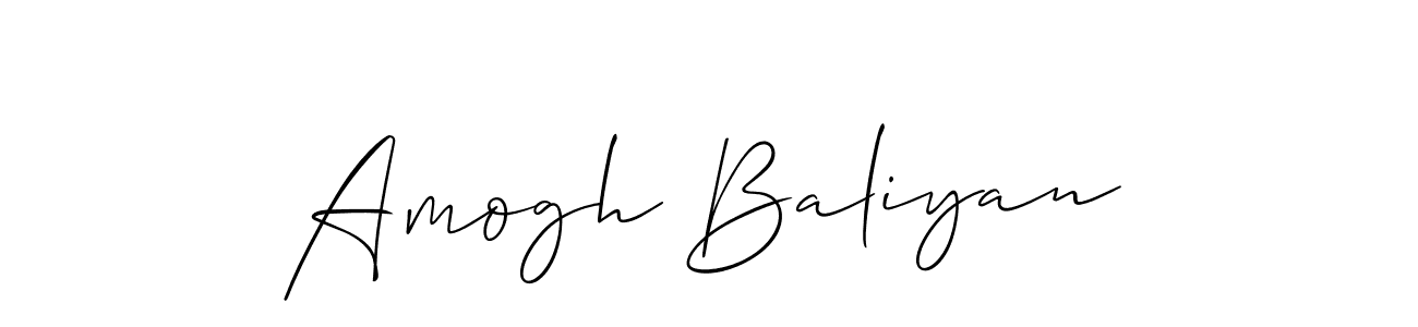 Also we have Amogh Baliyan name is the best signature style. Create professional handwritten signature collection using Allison_Script autograph style. Amogh Baliyan signature style 2 images and pictures png