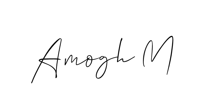 How to make Amogh M signature? Allison_Script is a professional autograph style. Create handwritten signature for Amogh M name. Amogh M signature style 2 images and pictures png