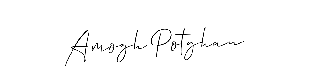 You should practise on your own different ways (Allison_Script) to write your name (Amogh Potghan) in signature. don't let someone else do it for you. Amogh Potghan signature style 2 images and pictures png