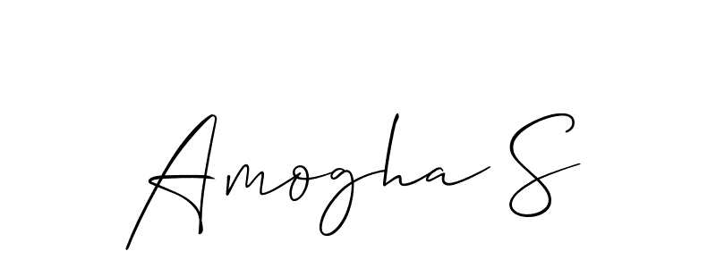 Design your own signature with our free online signature maker. With this signature software, you can create a handwritten (Allison_Script) signature for name Amogha S. Amogha S signature style 2 images and pictures png