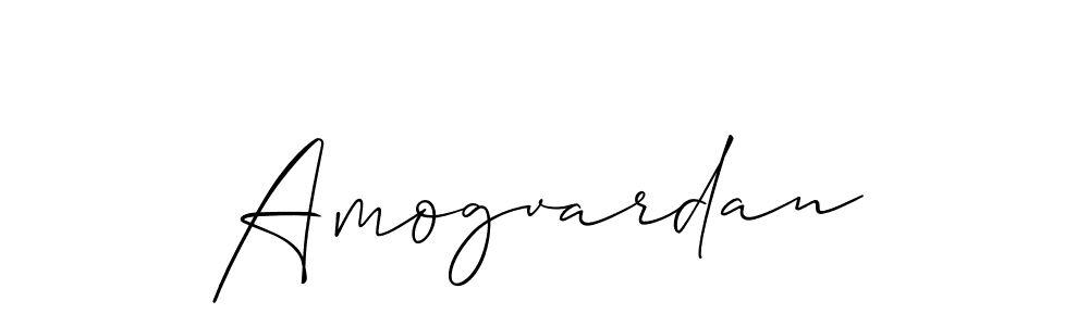 Use a signature maker to create a handwritten signature online. With this signature software, you can design (Allison_Script) your own signature for name Amogvardan. Amogvardan signature style 2 images and pictures png