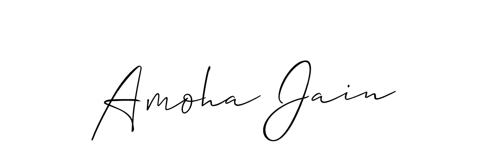 Design your own signature with our free online signature maker. With this signature software, you can create a handwritten (Allison_Script) signature for name Amoha Jain. Amoha Jain signature style 2 images and pictures png