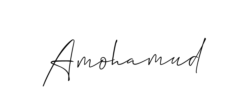 Make a beautiful signature design for name Amohamud. With this signature (Allison_Script) style, you can create a handwritten signature for free. Amohamud signature style 2 images and pictures png