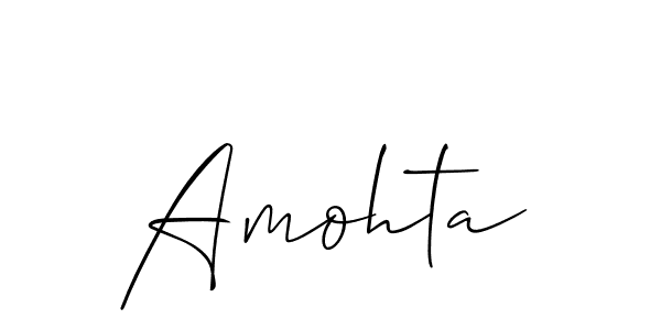 How to make Amohta signature? Allison_Script is a professional autograph style. Create handwritten signature for Amohta name. Amohta signature style 2 images and pictures png