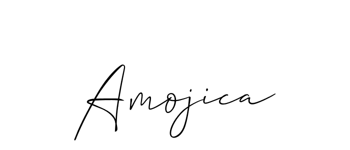 Create a beautiful signature design for name Amojica. With this signature (Allison_Script) fonts, you can make a handwritten signature for free. Amojica signature style 2 images and pictures png