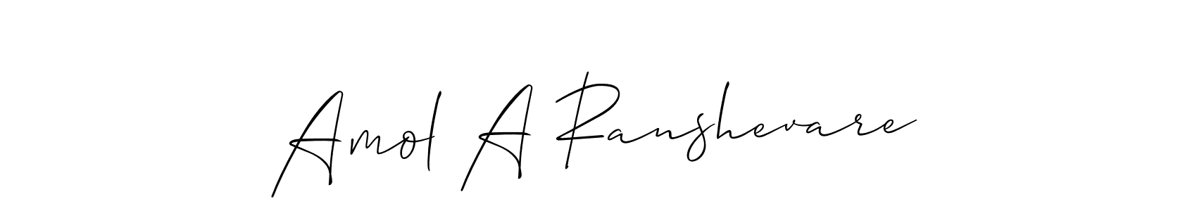 Allison_Script is a professional signature style that is perfect for those who want to add a touch of class to their signature. It is also a great choice for those who want to make their signature more unique. Get Amol A Ranshevare name to fancy signature for free. Amol A Ranshevare signature style 2 images and pictures png