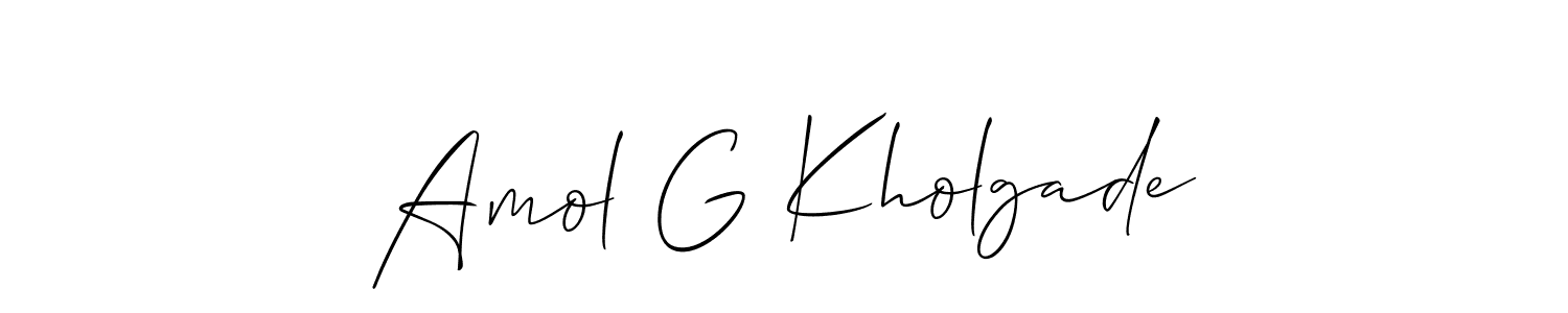 Make a beautiful signature design for name Amol G Kholgade. With this signature (Allison_Script) style, you can create a handwritten signature for free. Amol G Kholgade signature style 2 images and pictures png