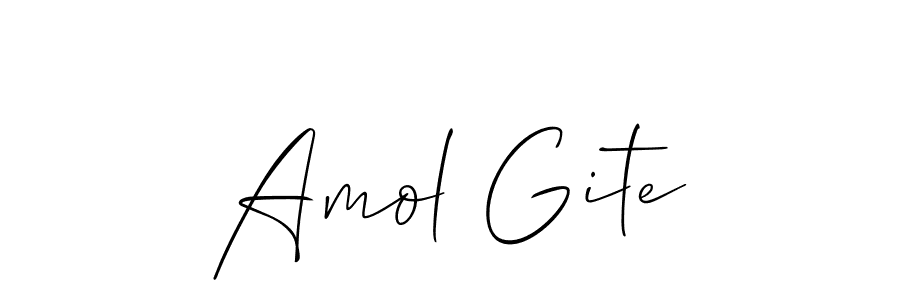 It looks lik you need a new signature style for name Amol Gite. Design unique handwritten (Allison_Script) signature with our free signature maker in just a few clicks. Amol Gite signature style 2 images and pictures png