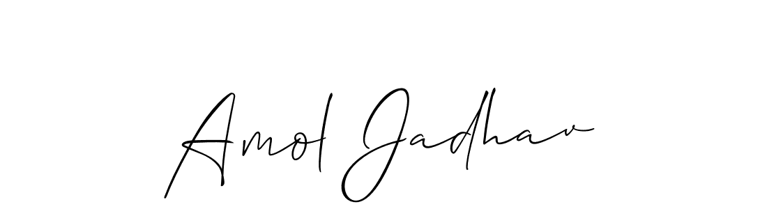 The best way (Allison_Script) to make a short signature is to pick only two or three words in your name. The name Amol Jadhav include a total of six letters. For converting this name. Amol Jadhav signature style 2 images and pictures png