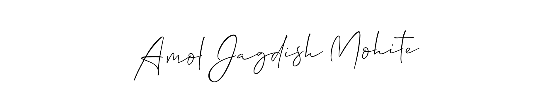 How to make Amol Jagdish Mohite name signature. Use Allison_Script style for creating short signs online. This is the latest handwritten sign. Amol Jagdish Mohite signature style 2 images and pictures png