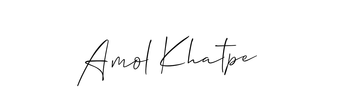 How to make Amol Khatpe name signature. Use Allison_Script style for creating short signs online. This is the latest handwritten sign. Amol Khatpe signature style 2 images and pictures png