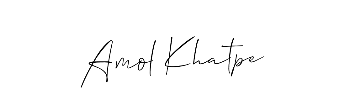 How to make Amol Khatpe name signature. Use Allison_Script style for creating short signs online. This is the latest handwritten sign. Amol Khatpe signature style 2 images and pictures png